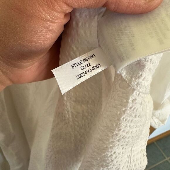 J. Crew Factory Women’s White Seersucker Tie Front Midi Dress - Picture 13 of 13